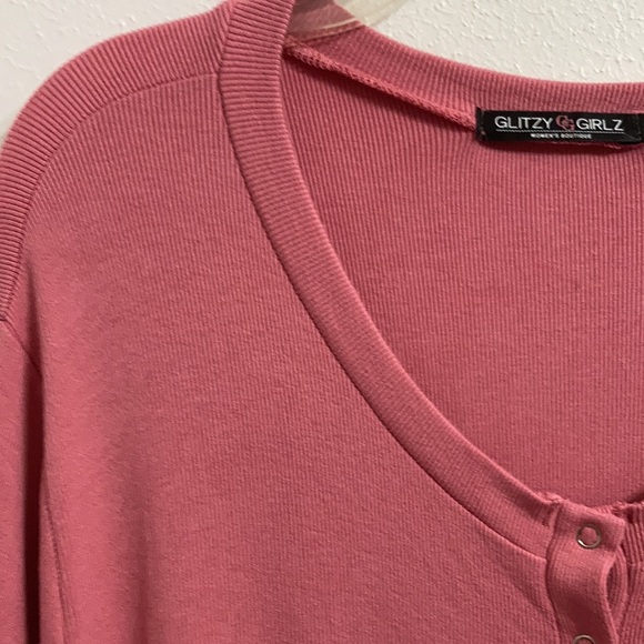 EC Glitzy Girlz Sweetly Simple One Piece Rayon Body Suit in Blush Plus Size 3X - Picture 4 of 9